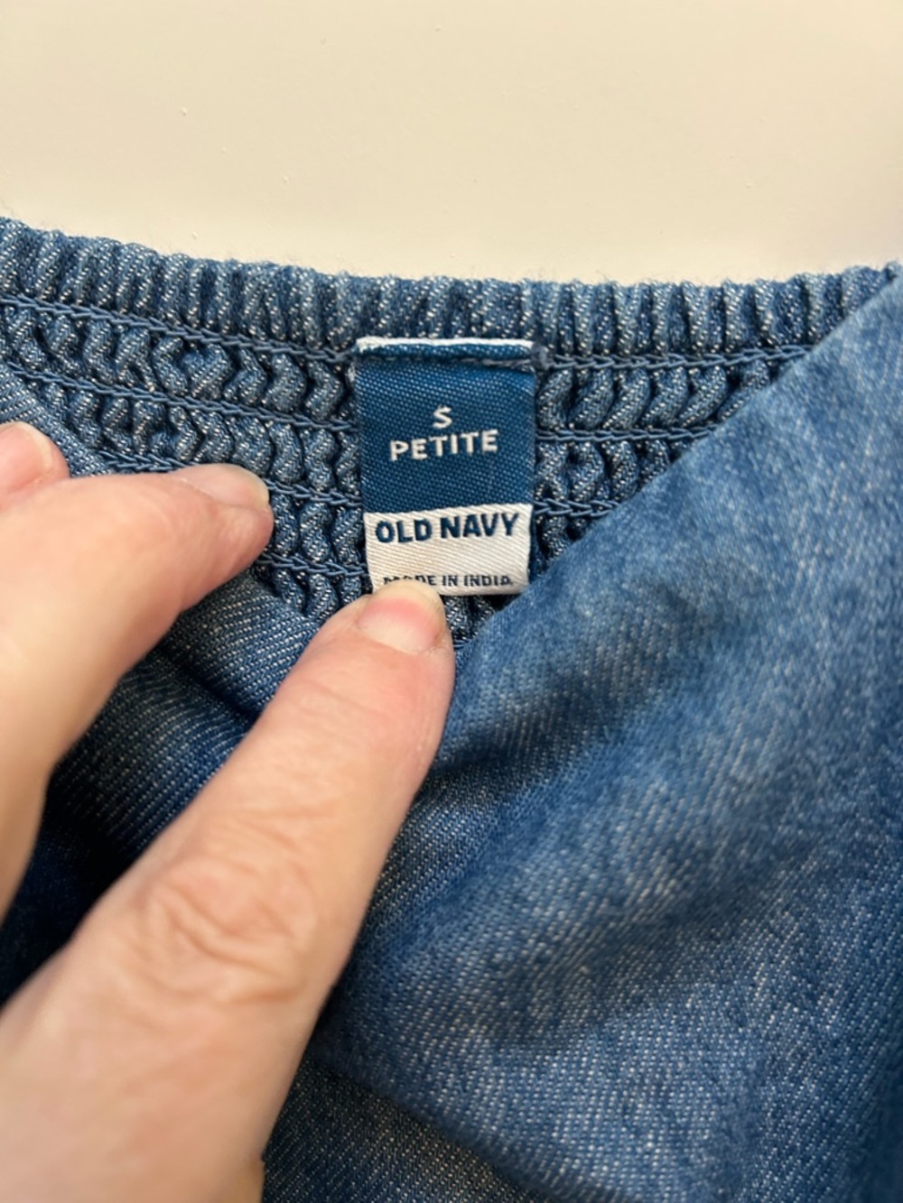 Old Navy Blue Denim Mini Slip Dress SP - Picture 3 of 9